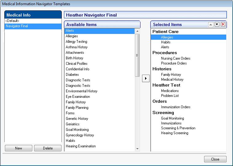 Chapter 3. Chart Changes Modify Medical Information Categories Procedure 6. While in the Medical Categories pop-up window, select which category the Medical Information option will be located under.