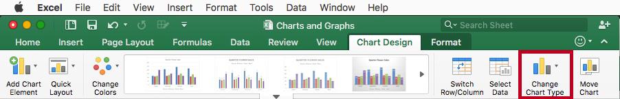 Changing the Chart Type If you do not think that your data is represented well on your