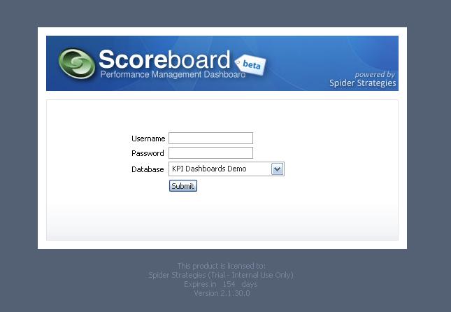 Getting Started Login Screen: This is the first screen you will see and how you access the application: Type in your username and