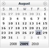 In order to enter dates for the Start, Due, and Completion date fields, click on the appropriate box. This will bring up the calendar dialog box.