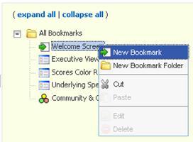 You can also right-click to create new bookmarks or folders: If you would like to reorder the items, simply left-click and