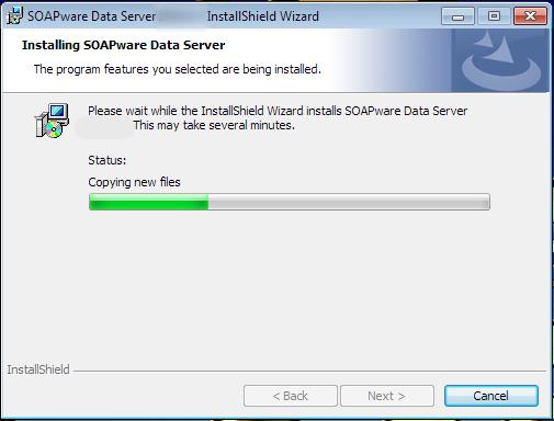 The installation process for the SOAPware DataServer will begin.