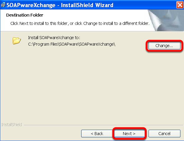 Destination Folder Choose the default install location or if you want to change