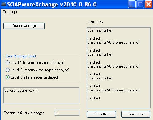 Basic Setup The SOAPwareXchange must be open in order to process files. You will also have to Click Start > Programs > SOAPwareXchange, in order to allow results to process into SOAPware.