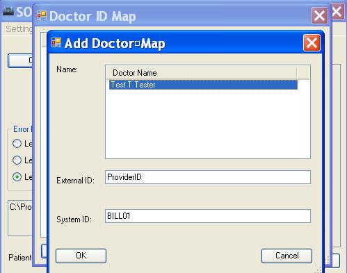 Doctor ID Map The Doctor ID Map is used to map external Doctor ID s to the ID s used internally by SOAPware. To add a new entry to the map- 1. Click on the New Map button. 2.