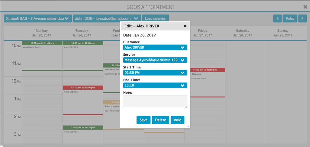 b. CANCELLLING an appointment The customer cannot currently cancel an appointment. This will be enabled in a future release when booking cancellation policy is supported.