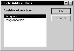 2 Click File Delete Book. 3 Click or Ctrl+click the books you want to delete click OK Yes. You can delete only personal address books. You cannot undelete a deleted address book from the Trash.