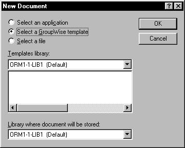 Templates GroupWise Templates Files as Templates Description You can select GroupWise templates to use a document in the library as the foundation of a new document.