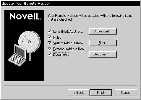 Updating Your Remote Mailbox 1 If you re running GroupWise in your office on a computer that has a connection to the network or a TCP/IP connection, click Tools Hit the Road type your Master Mailbox