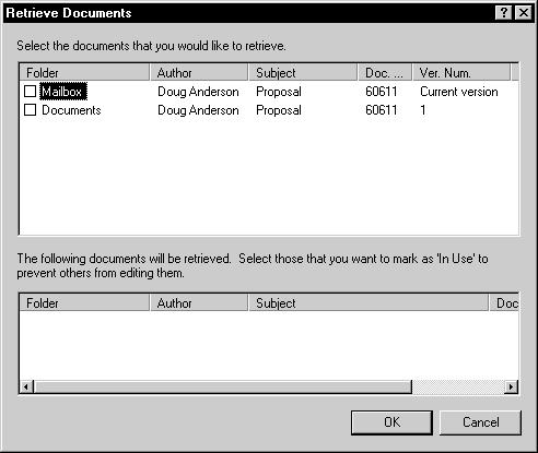 Retrieving Documents into Your Remote Mailbox 1 If you re away from your office and running GroupWise against your Remote Mailbox, click Remote Send/Retrieve select the Documents check box click