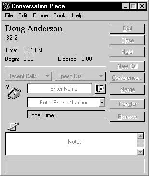 Starting Conversation Place 1 In the GroupWise Main Window, click Tools Conversation Place. Calling Someone 1 Begin typing the name of the person in the Enter Name box until the name you want appears.