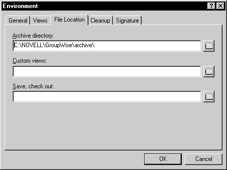 3 Specify the location of your archive directory in the Archive Directory box. 4 Click OK.