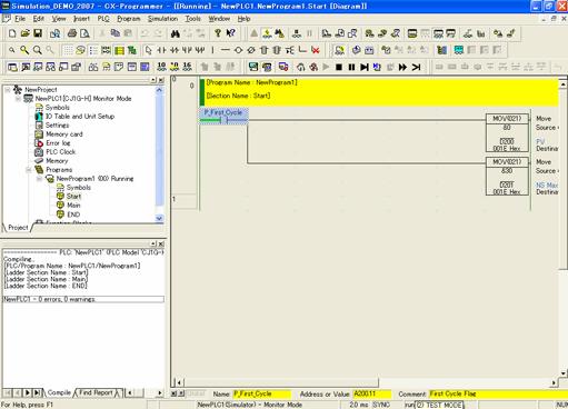 C: Program Files OMRON CX-One Sample Program _DEMO_2007.cx p Click One point! Cannot find an icon!
