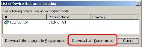 Program mode, click Download with Current mode.