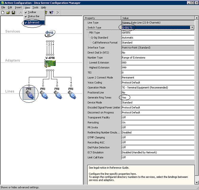 Nortel Option 11c Note: The number of TDM circuits varies depending on the used Dialogic Media Gateway model. For this setup: Set the property Switch Type to Q-SIG T1.