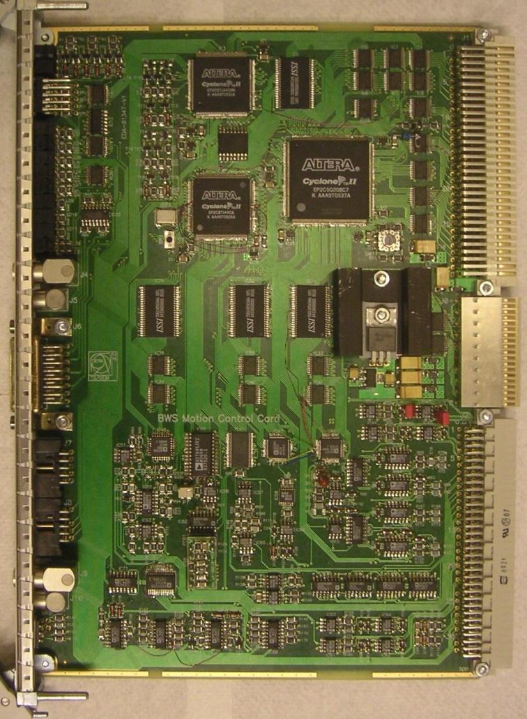 BWS motion control (All machines) Digital part: 3 Altera FPGA SRAM memory Specific BI signals on