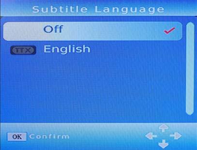 7.3 SUB KEY Certain programs have multilingual subtitle information. All available subtitle languages will be displayed in the subtitle information window when you press the SUBTITLE key.