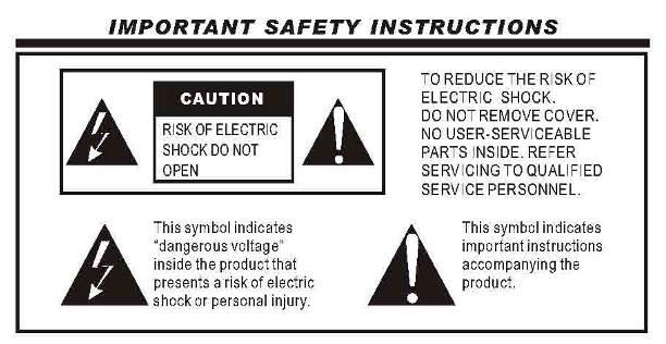 To reduce the risk of fire and electric shock, do not expose this unit to rain or moisture. Please carefully read these precautions and instructions before operating this unit.