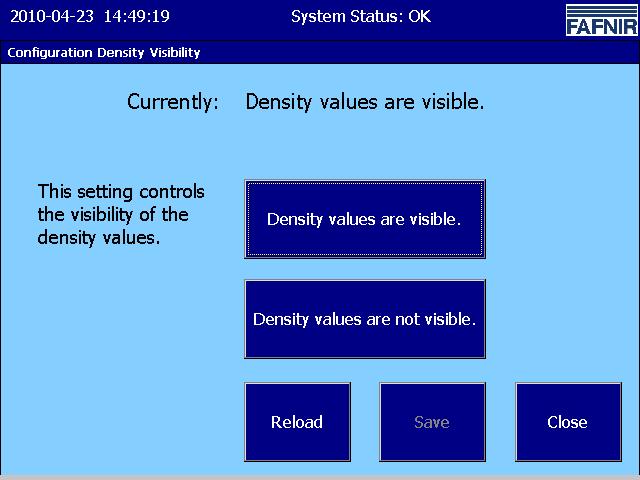 7.2 Read out density information with VISY-SoftView VISY-SoftView is a software which is running on our VISY-View Touch or on our VISY- Command GUI.