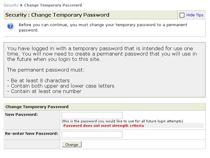 You will be prompted to change your password.