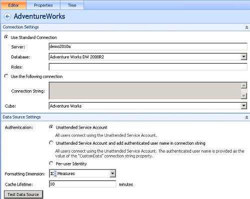 Figure 40 The Workspace browser 5. Now you will configure the connection for this data source.