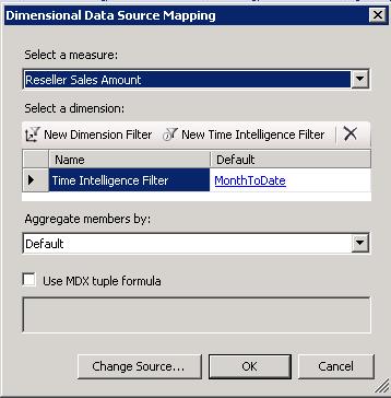 h. Click OK to accept changes and dismiss the Time Formula Editor dialog i. Click OK again to accept changes and dismiss the Dimensional Data Source Mapping dialog.