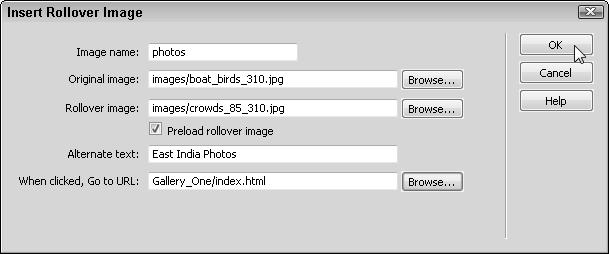 274 Part III: Making It Cool with Multimedia and JavaScript Creating a Rollover Image Rollover images, as the name implies, are designed to react when someone rolls a cursor over an image.