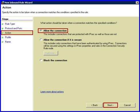 44) Select TCP, type the port number that you obtained in the