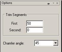 Lesson 5 Board Design Files 2. In the Trim Segments section of the Options window, change the First segment trim size to 50, as shown.