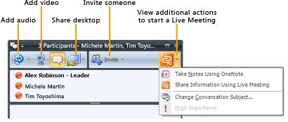 Part 2 Conferencing with Communicator Office Communicator capabilities Meet Now Conferences Users can start Meet Now Communicator conferences when they need to conduct conferences that require IM,