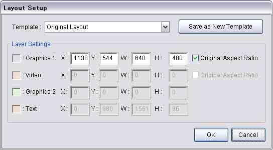 Layout window Layout Setup window Handle Select the layer in the Screen Layout window, rightclick it, then select a size command, such as [Full- Screen Size], [Half-Screen Size on Left], [Quarter-