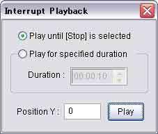 Chapter 3 Basic Operations Controlling Playout Interrupting Playout The VSPA-D7 software provides an interrupt playback function that distributes content, such as playlists or text, and ensures the