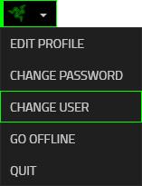 LOGGING OFF Log off from Razer Cortex by clicking your profile picture from the Razer Cortex main window and select
