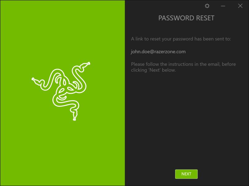 3. Select Send a link to my Razer ID email, then click NEXT. ly configured these settings on your account.