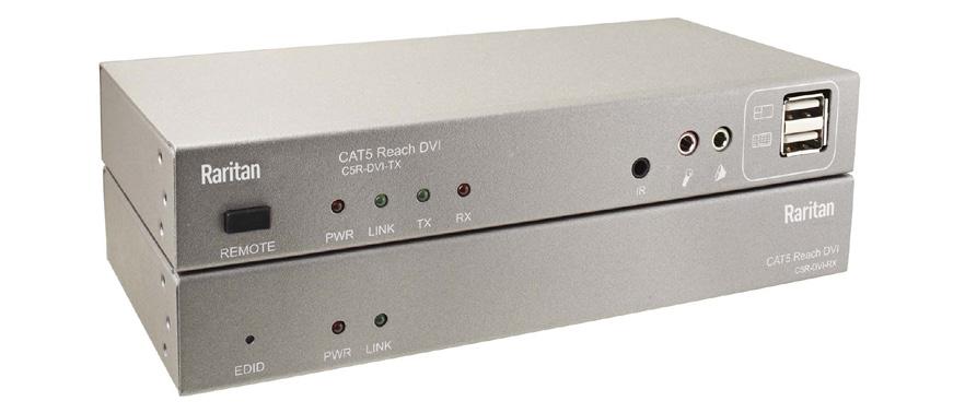 KVM and SERIAL ACCESSORIES CAT5 Reach DVI Extender Raritan s Cat5 Reach DVI KVM Extender provides
