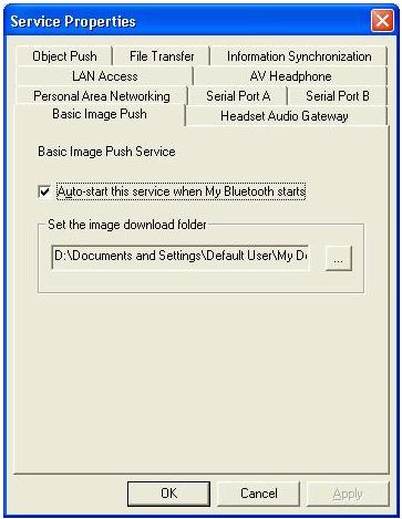 Figure 2 Service Configuration Dial-up Networking The Bluetooth Dial-up Networking (DUN) Profile enables users to wirelessly dial-up to Internet through a Bluetooth modem