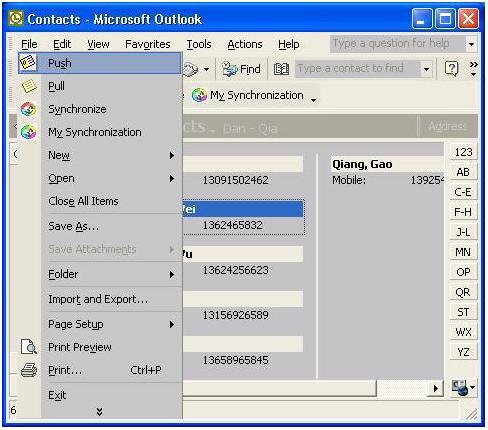 Figure 2 Outlook Bluetooth Add-in (3) The Bluetooth