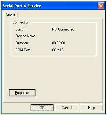 Figure1: Local Service Status (e.g. Serial Port A service) Connection: Status: Whether the local service is connected.