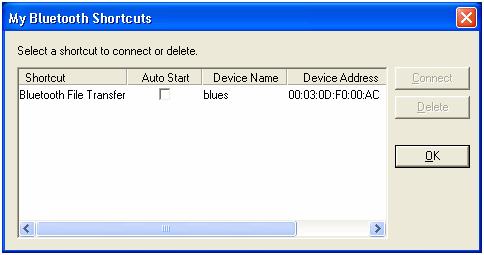 Properties --- Configure the properties of the local Bluetooth services (e.g., automatic connections, shared file locations, etc.).