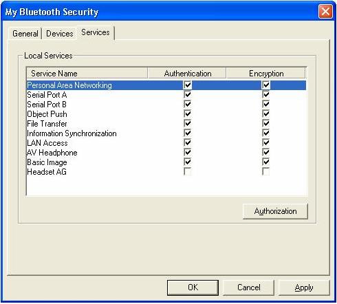 local services when the Security Level is set to Medium. (Set the Security Level in the General Security.