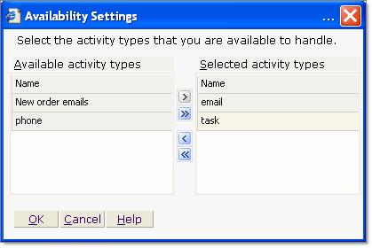 Managing your availability If you are working on some activity and you think that you won t be able to handle any other incoming activities at that time, you can change your availability settings.