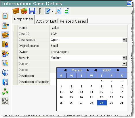 2. In the Case Details section, in the Due on field, click the dropdown button. From the calendar select a date. You can also type the date in the field. The format of the date should be DD/MM/YYYY.