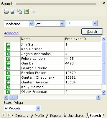 Search Panel The search panel allows you to search charts for all records that meet a set of criteria.