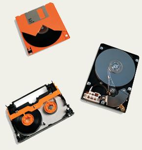 Magnetic Storage Devices Most common form of storage Hard drives, floppy drives, tape All magnetic drives work the same 4 Magnetic Storage Devices Floppy Disk Hard Disk Tape 5 Magnetic Storage
