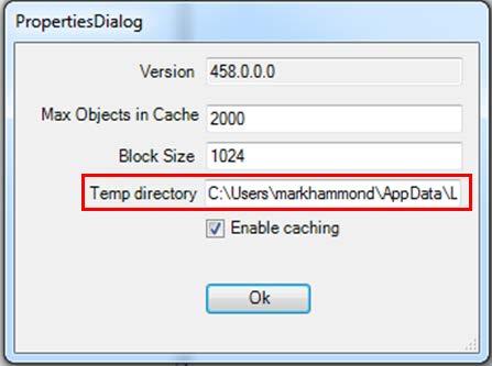 3. Click anywhere in the Temp directory entry