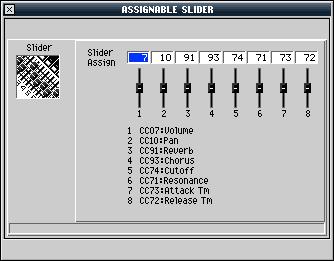 MIDI Track Automation and the Sliders When the ASSIGNABLE SLIDER button is lit during MIDI track automation, the sliders send out MIDI CC ( Control Change ) messages that the MV-8000 records onto