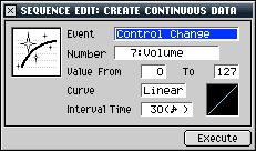 Here s how to use Create Continuous Data: 1. On the SEQUENCE or PATTERN screen: select an unused MIDI track and then click Track Param.