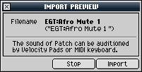 Loading Patches from Outside the Project Here s how to load a patch into the current song from the MV-8000 s PATCHES folder, or from another project. Both procedures start the same way.