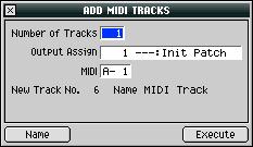 A MIDI track can play an internal MV-8000 patch and a MIDI instrument sound at the same time. You ll see how to do this in Setting up a MIDI Instrument Track below.