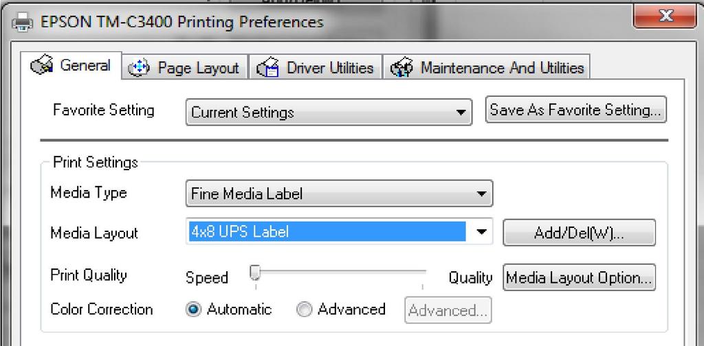 Printer Setup Configure Epson Driver